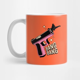 Bang Bang Black Cat in orange Mug